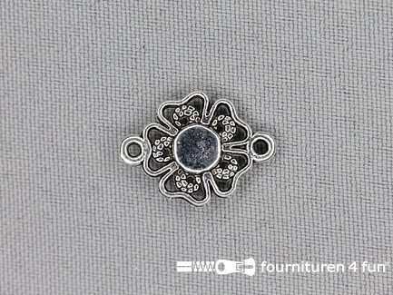 Steampunk hanger 20x15mm bloem zilver