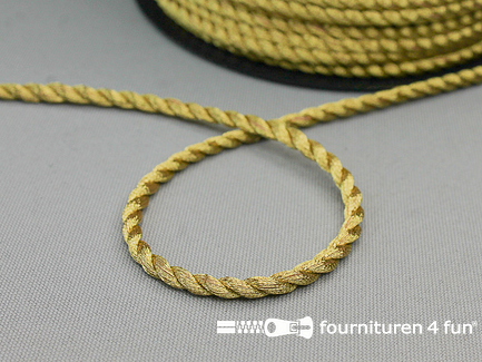 COUPON 22 meter metallic koord 4mm goud