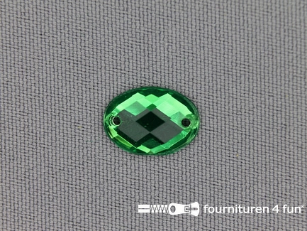 10 stuks Strass stenen ovaal 10x14mm gras groen