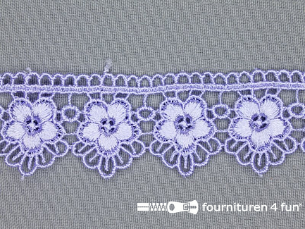 COUPON 2,7 meter Bloemenkant 30mm lila