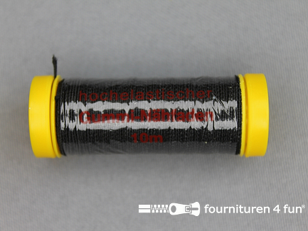 Elastisch garen - rimpel elastiek - 10 meter - zwart
