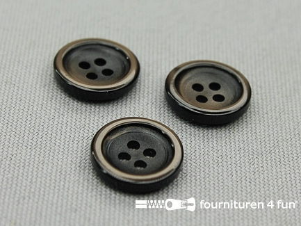 Kunststof design knoop - 15mm - bruin