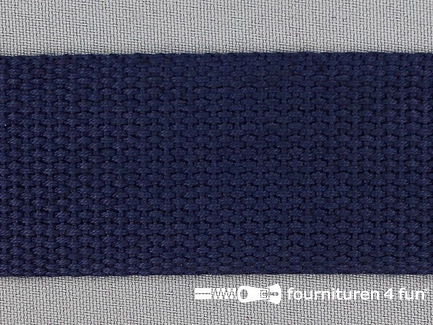 Katoen-look tassenband 38mm marine blauw