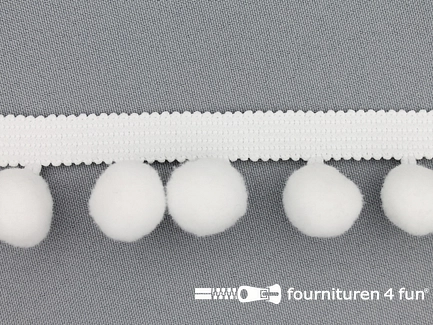 Bolletjesband - 40mm - wit