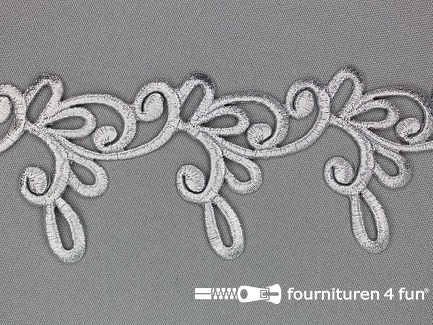 Zilver applicatie band 62mm - per meter 