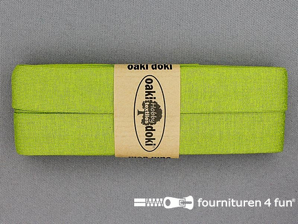 Oaki Doki Tricot biaisband - 20mm x 3 meter - licht lime groen (448)