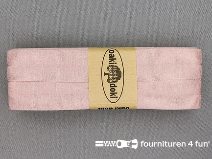 Oaki Doki Tricot biaisband - 20mm x 3 meter - licht oud roze (033)