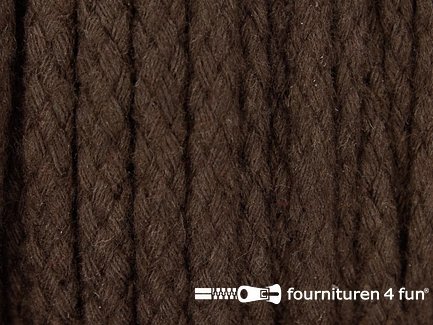 Katoenen koord - grof - 6mm - donker bruin