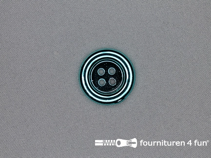 Clownsknoop - metallic - 28mm - aqua blauw