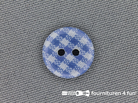 Ruitjes knoop 14mm jeans blauw