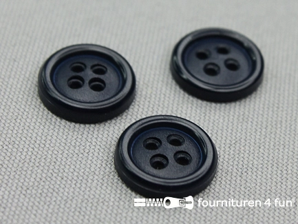 Kunststof design knoop - 15mm - donker blauw