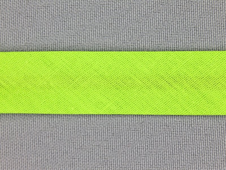 Rol 25 meter katoenen biasband 18mm lime groen