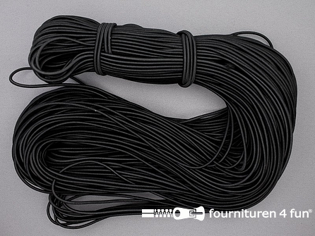 100 meter elastisch koord 2,5mm zwart