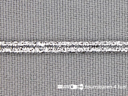Soutache koord - 3mm - glans zilver