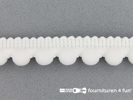 Bolletjesband - 15mm - wit