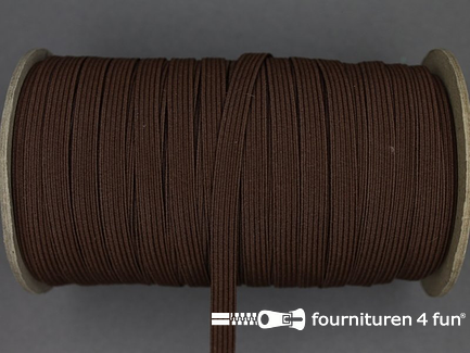 Rol 50 meter gekleurd elastiek - 6mm - donker bruin