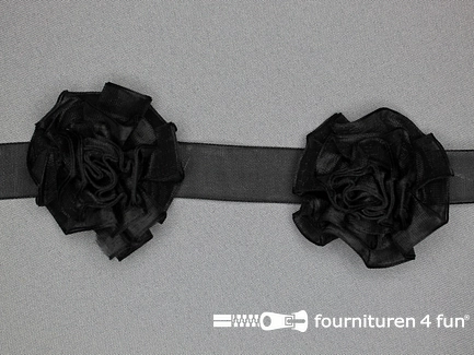 Bloemenkant 3D - 60mm - zwart