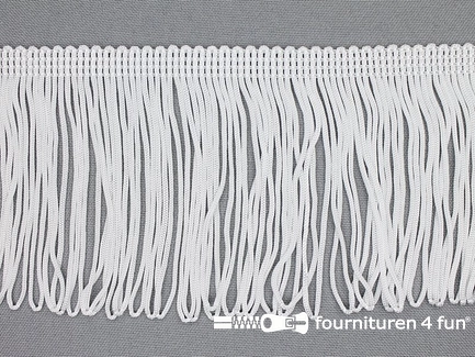 RESTANT Kaart 20 meter charleston franje - 75mm - wit - B-KEUZE