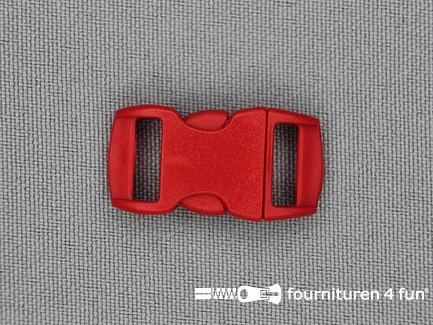 Gebogen parachutegesp - budget gesp - 10mm - rood - kunststof