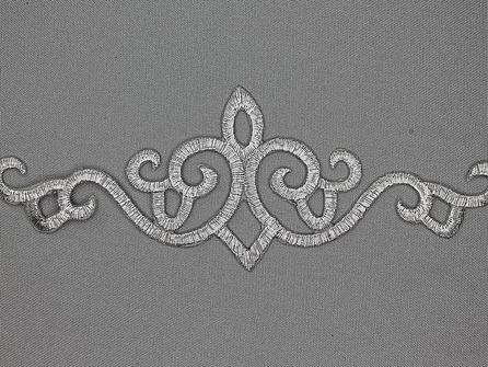 Barok applicatie 180x66mm zilver
