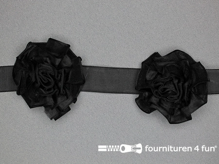 Bloemenkant 3D - 60mm - zwart