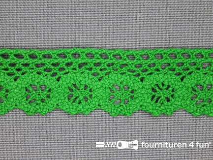 COUPON 7 meter Ibiza broderie 23mm gras groen