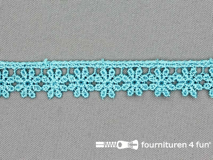 Bloemenkant 16mm aqua blauw