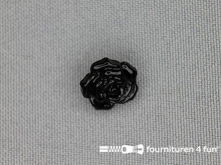 Bloemen knoop 13mm roos zwart