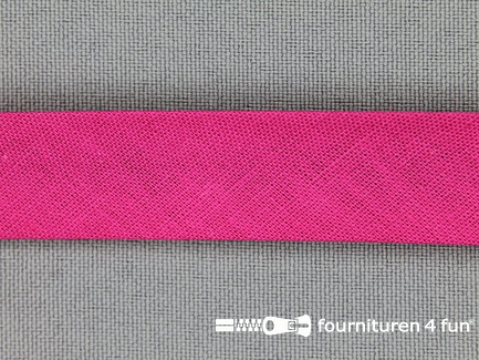 Rol 25 meter katoenen biasband - 18mm - fel fuchsia 