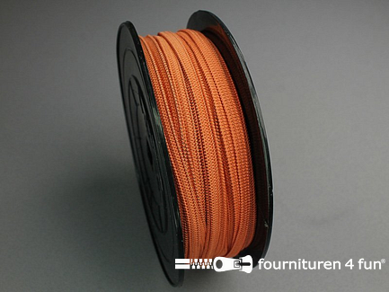 Rol 50 meter gekleurd soepel elastiek - 5mm - brique oranje