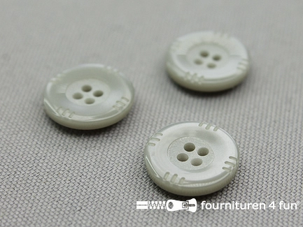 Kunststof design knoop - 15mm - grijs