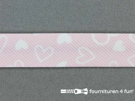 Print bias hartjes baby roze