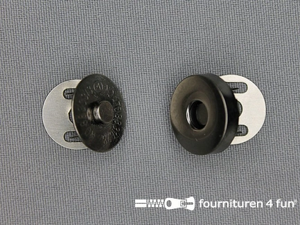 50 Stuks magneetknoop - buigbare pinnetjes - 18mm - zwart zilver 