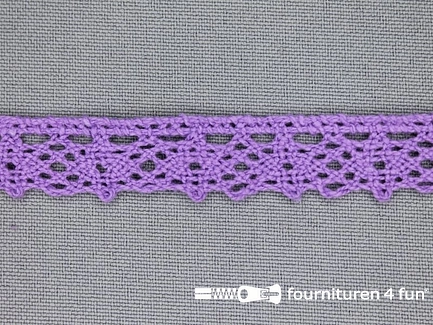 COUPON 17 meter (5 stukken, 2 + 6 + 1 + 5 + 3 meter) Ibiza broderie 15mm lila