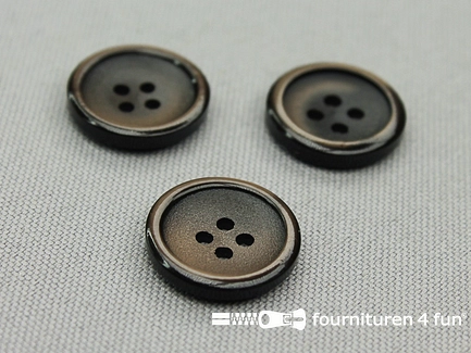 Kunststof design knoop - 17mm - bruin