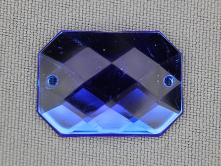 5 stuks Strass stenen rechthoek 25x18mm kobalt blauw