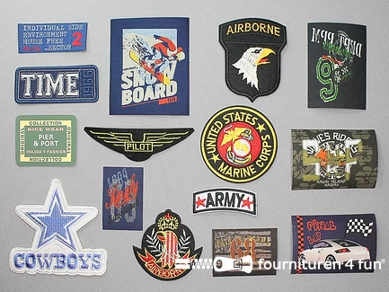 Collectie strijkapplicaties - 15 delige set - opstrijkbare patches