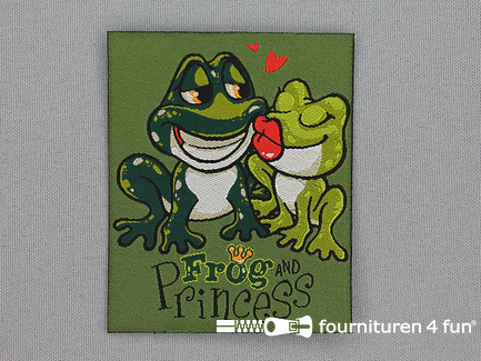 Applicatie 82x68mm frog and princess