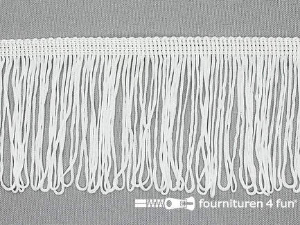COUPON 11,2 meter (2 stukken, 10 + 1,2 meter) Charleston franje - 70mm - fijn geweven -  wit - B-KEUZE