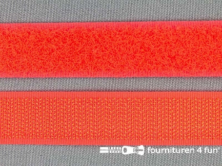 Rol 25 meter klittenband - 20mm - neon oranje