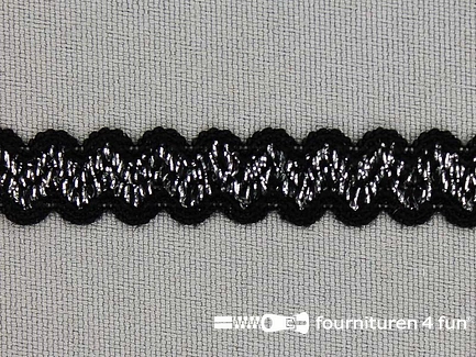 Lingerie elastiek 11mm zwart - zilver