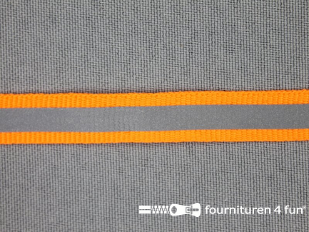 Rol 50 meter reflecterende band 10mm neon oranje