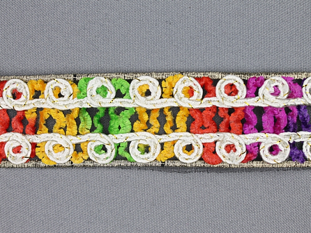Jacquard band 35mm multicolor - ecru