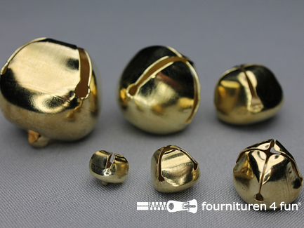 Belletjes 17mm goud 8 stuks