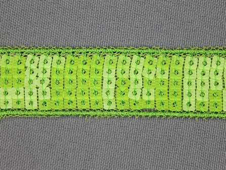 Pailletten band 22mm lime groen