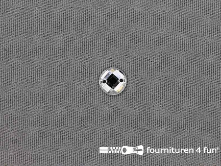10 stuks Strass stenen rond 8mm zilver