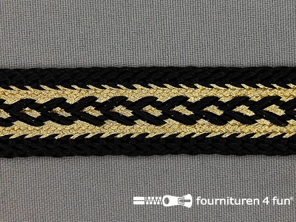 Brokaat band 20mm zwart / goud