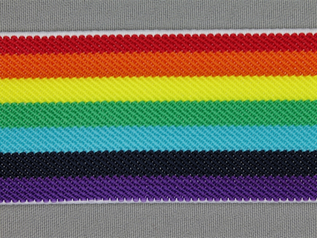 Elastiek regenboog 48mm multicolor