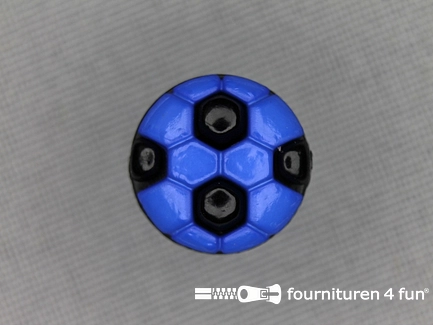 Kinder knoop 13mm voetbal kobalt blauw