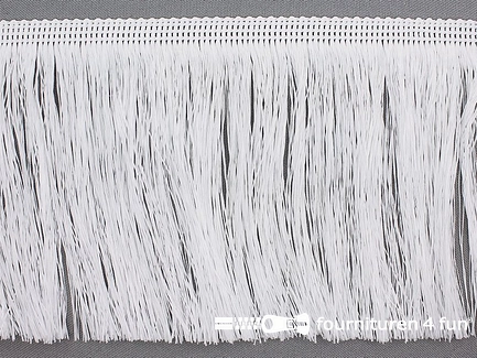 Viscose franje fijn - 110mm - wit